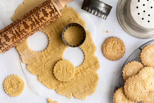 Embossed Christmas cookies