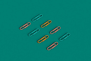 a colorful collection of paper clips. 3D illustration