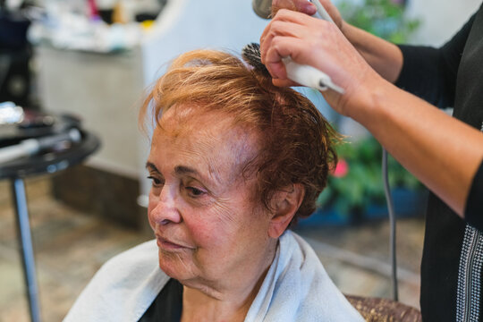 Calm Senior Woman at the Beauty Salon