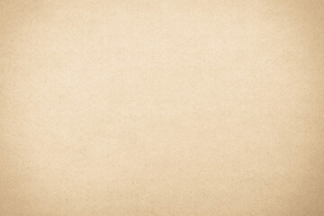 Brown recycled craft paper texture as background. Cream paper texture, Old vintage page or grunge vignette. Pattern rough art creased grunge letter. Hardboard with copy space for text.