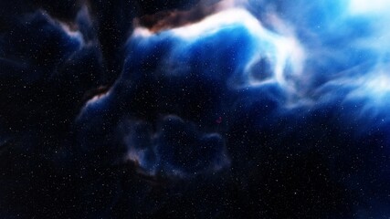 nebula gas cloud in deep outer space, science fiction illustrarion, colorful space background with stars 3d render