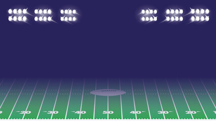 Obraz premium American football field. American Football Field with Stadium Lights. Template for american football event.