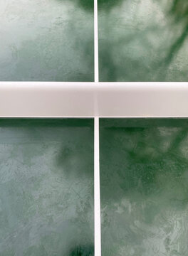 green surface with white lines