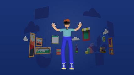 Metaverse is coming soon. The metaverse concept and AR in 3D graphic style.