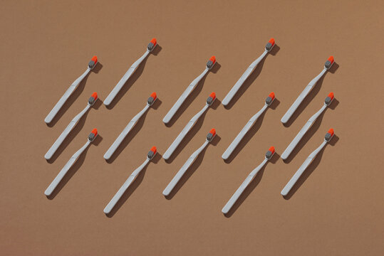 Printable white toothbrush pattern seamless