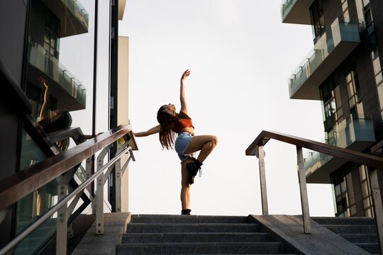 Dancer dancing in a modern area