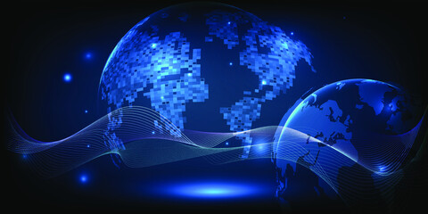 Obraz premium Vector illustrations of new world digital economic shaping the future and value creation.Disruption and creation concepts.