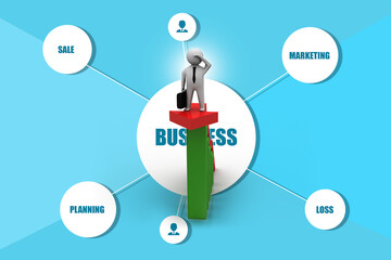 3d rendering business leadership concept 
