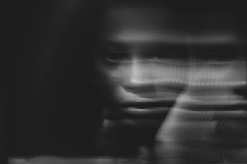 fears and mental health, artistic portrait with blur 