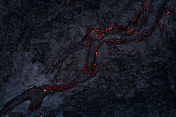 Hot lava of active volcano