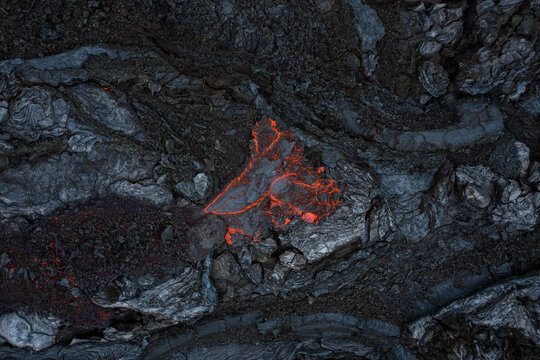 Hot lava of active volcano