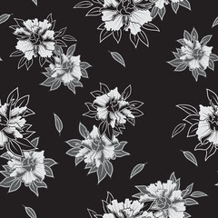 seamless peony flower pattern