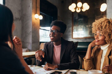 Businesspeople in Restaurant 