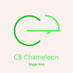 Letter CB and Chameleon combination logo vector illustration design
