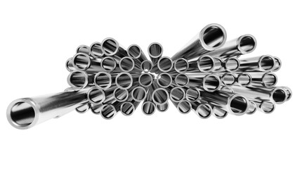 Rusty iron pipes 10 cm in diameter and 1 cm thick