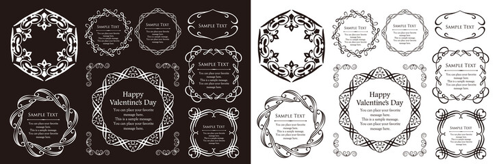 バレンタインデーのフレームデザイン。豪華でエレガントな装飾。アンティーク。ビンテージ。ゴージャス。エレガンス。