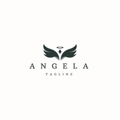 Angel logo icon design template flat vector