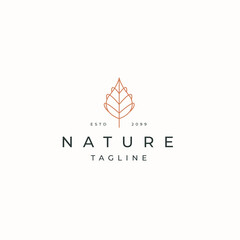 Luxurious leaf nature logo icon design template flat vector