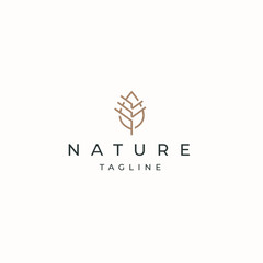 Luxurious leaf nature logo icon design template flat vector