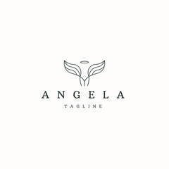Angel logo icon design template flat vector