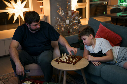 Family spends time together at home.