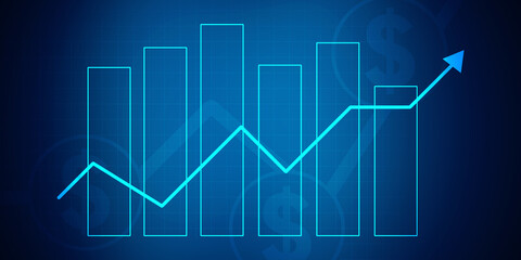 Obraz premium 2d rendering Stock market online business concept. business Graph 