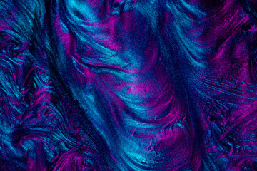 Fluid neon chrome waves background