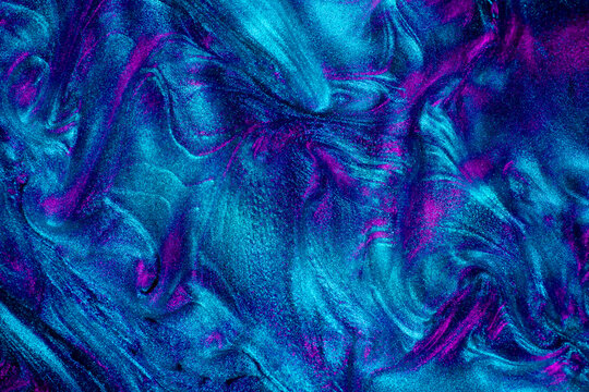 Fluid neon chrome waves background