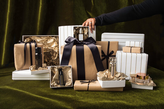 Holiday presents with cosmetics