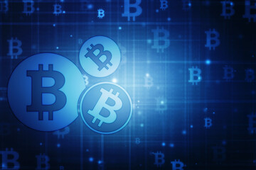 2d rendering bitcoin sign currency