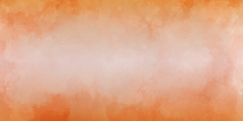 Abstract orange watercolor background paper texture. Hand drawn orange watercolor background with white blot and splashes. 