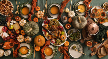 Table set for Thanksgiving day party