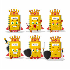 A Charismatic King note book cartoon character wearing a gold crown