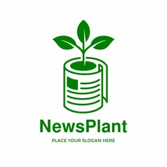 News plant or nature vector logo template. This design use leaf symbol.