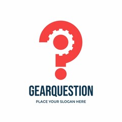 Gear question vector logo template. This design use question symbol.
