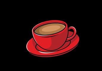 Flat cute design of coffee cup