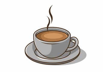 Flat cute design of coffee cup