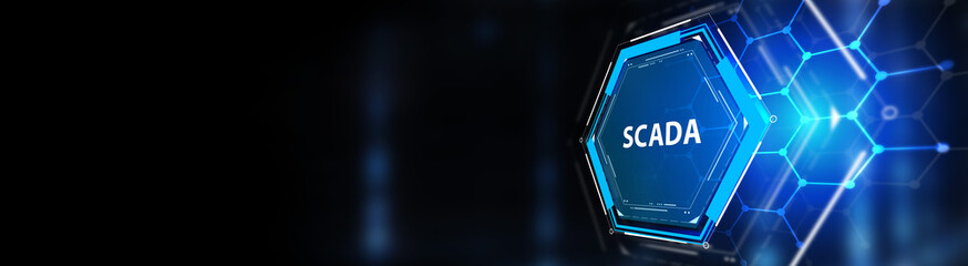 System Supervisory Control And Data Acquisition technology concept. SCADA. 3d illustration