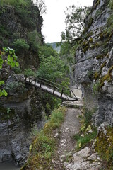 Osum-Canyon Brücke Ura E Vjeter E Zaberzanit im in Albanien