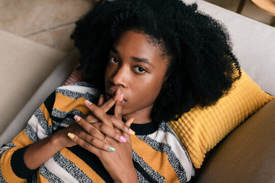 Serious African woman