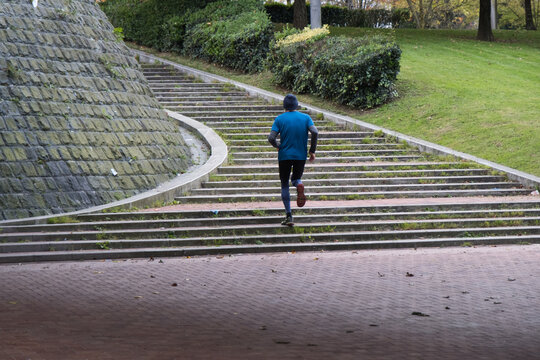 running in city park