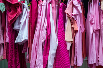 Different pink clothes