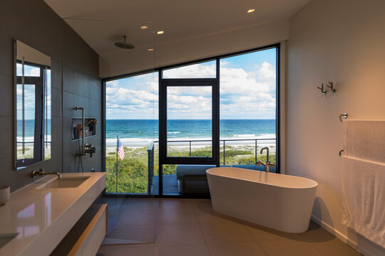 Luxury Bathroom Interior in Home by the Beach