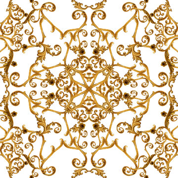 Golden Baroque And  Ornament Elements
