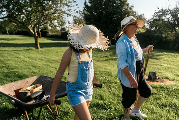 Little girl with her grandmother