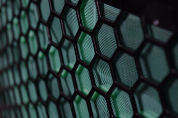 abstract green background with hexagons