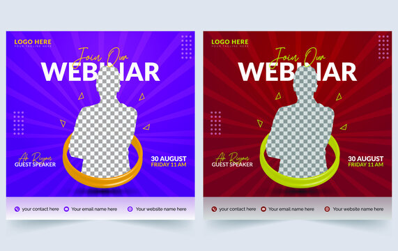 Online webinar social media post template