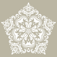 Elegant vintage ornament in classic style. Abstract traditional white pattern with oriental elements. Classic vintage pattern