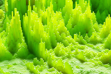 3D landscape. Abstract data visualization concept.