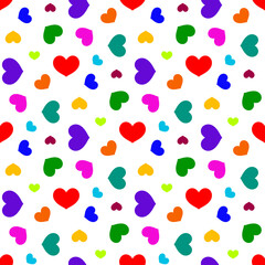 Colored bright hearts love seamless background pattern - 478947986